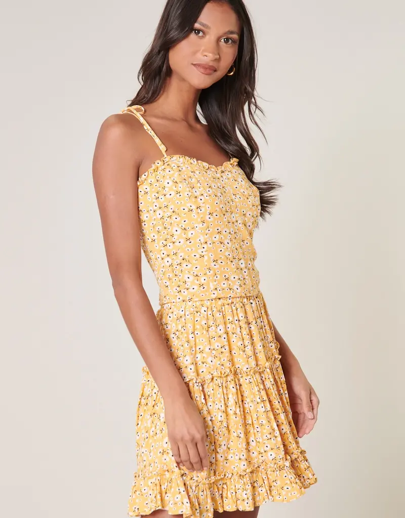 509 Broadway Doreen Daisy Tie Strap Smocked Back Top