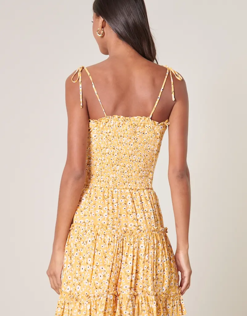 509 Broadway Doreen Daisy Tie Strap Smocked Back Top
