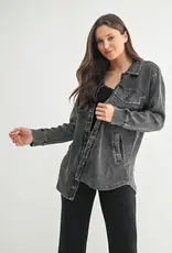 509 Broadway Waffle Mineral-Washed Button Down Jacket