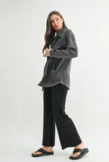 509 Broadway Waffle Mineral-Washed Button Down Jacket