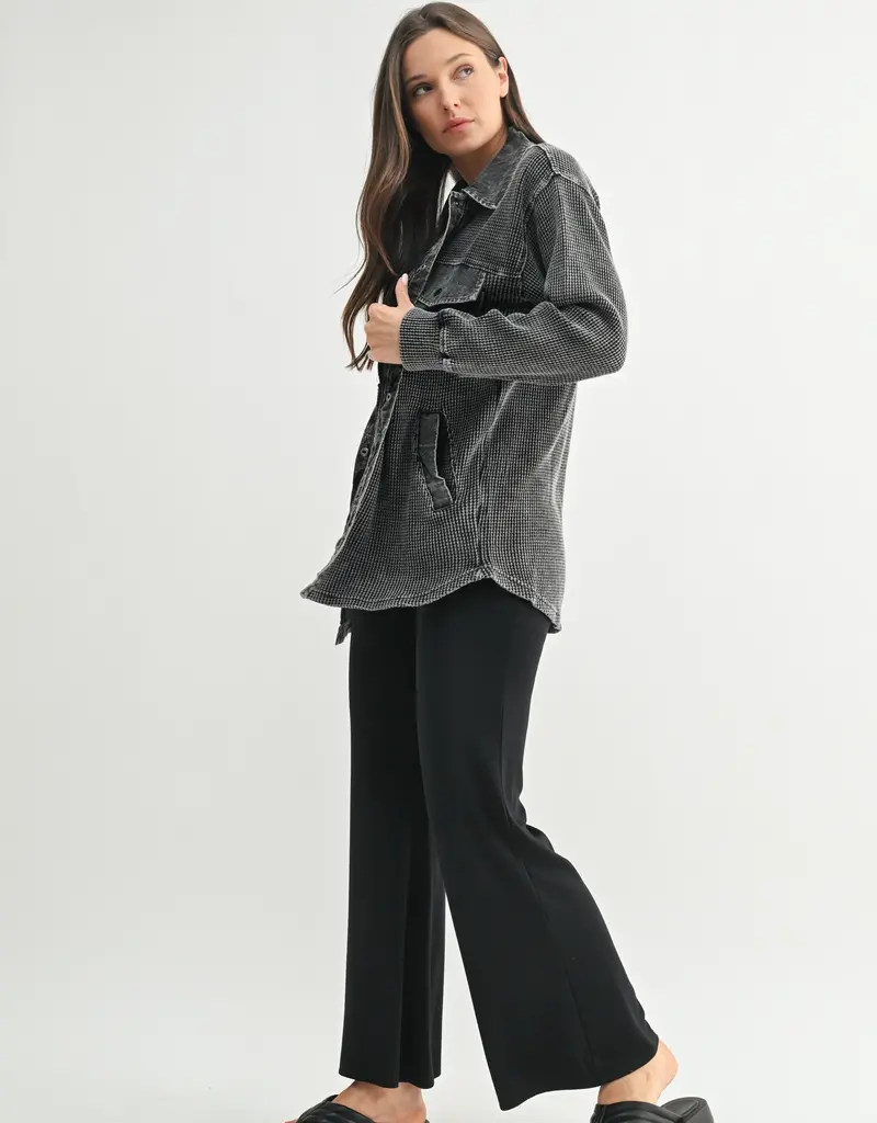 509 Broadway Waffle Mineral-Washed Button Down Jacket