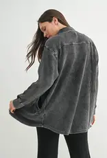 509 Broadway Waffle Mineral-Washed Button Down Jacket