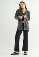 509 Broadway Waffle Mineral-Washed Button Down Jacket