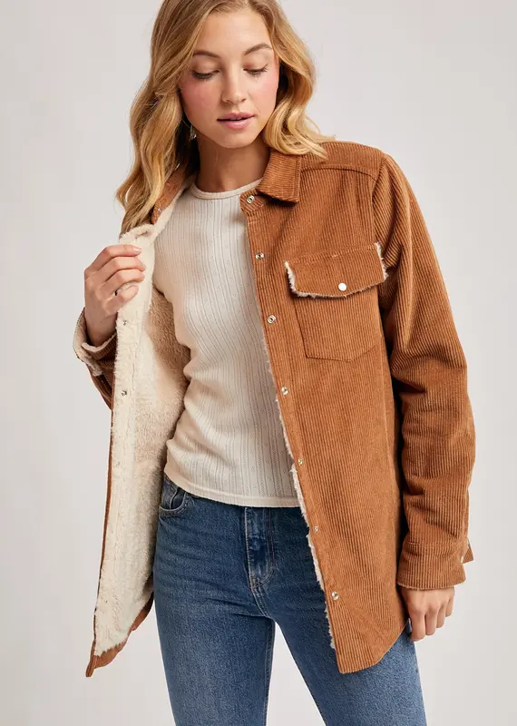 509 Broadway Corduroy Sherpa Lined Jacket
