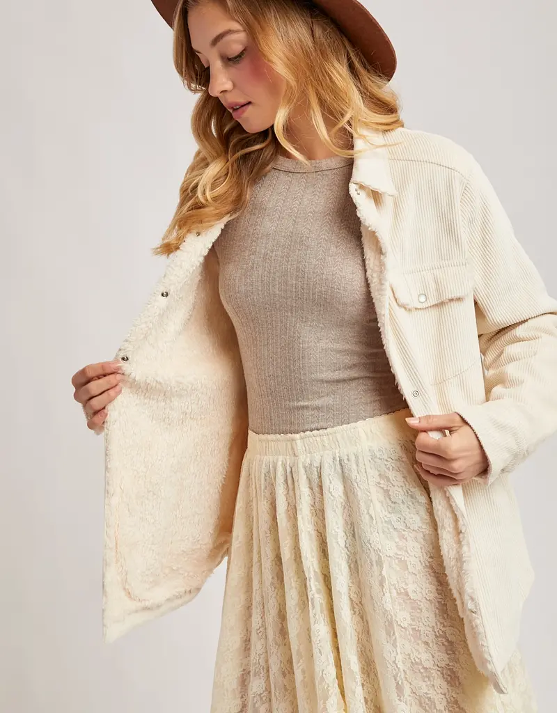 509 Broadway Corduroy Sherpa Lined Jacket