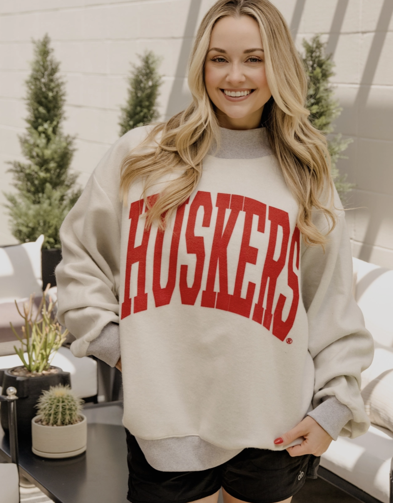 509 Broadway Nebraska Reversible Mock Neck Sweatshirt