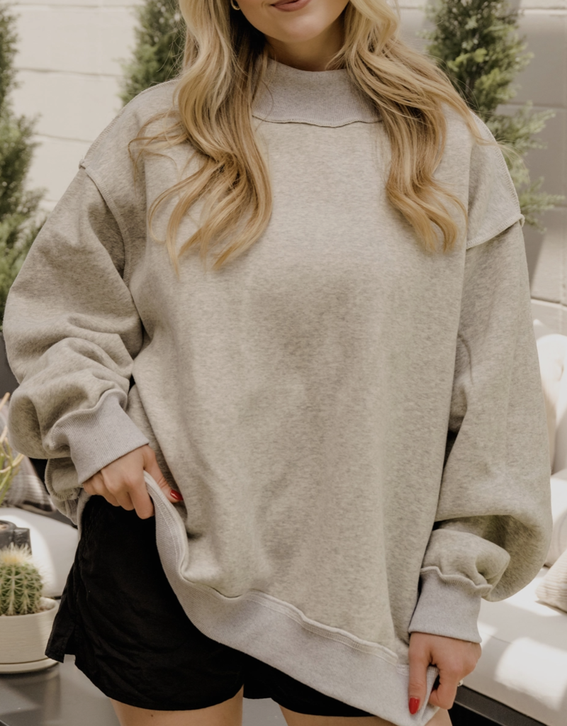 509 Broadway Nebraska Reversible Mock Neck Sweatshirt