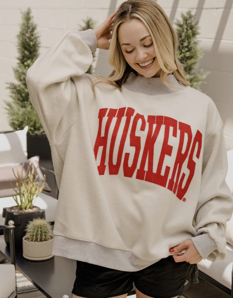 509 Broadway Nebraska Reversible Mock Neck Sweatshirt