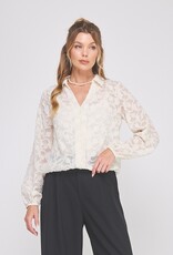 509 Broadway V-Neck Print Blouse