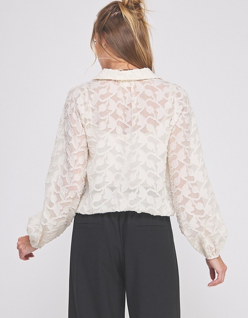 509 Broadway V-Neck Print Blouse