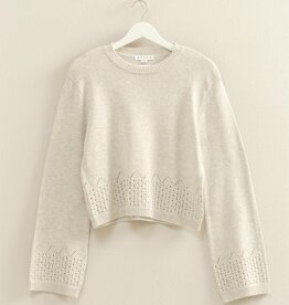 509 Broadway Unique Eyelet Detailed  Sweater