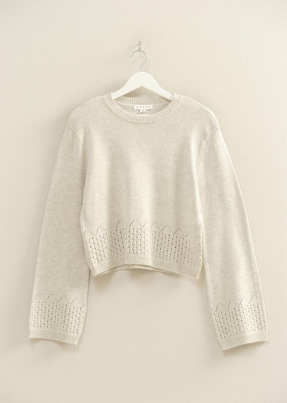 509 Broadway Unique Eyelet Detailed  Sweater