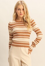 509 Broadway Horizontal Striped Crew Neck Sweater