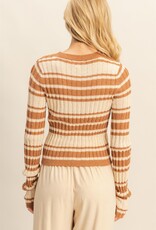 509 Broadway Horizontal Striped Crew Neck Sweater