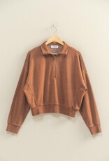509 Broadway Half-zip Collared Sweatshirt