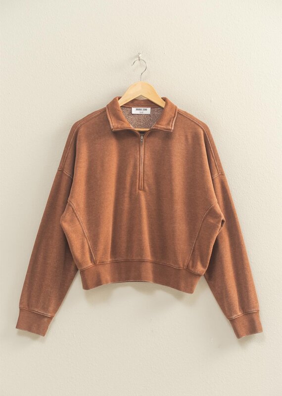 509 Broadway Half-zip Collared Sweatshirt