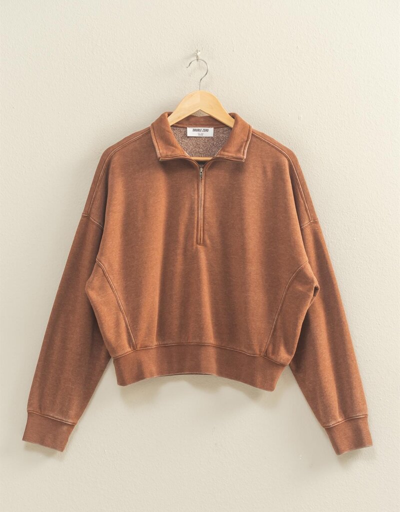 509 Broadway Half-zip Collared Sweatshirt