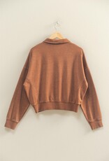 509 Broadway Half-zip Collared Sweatshirt