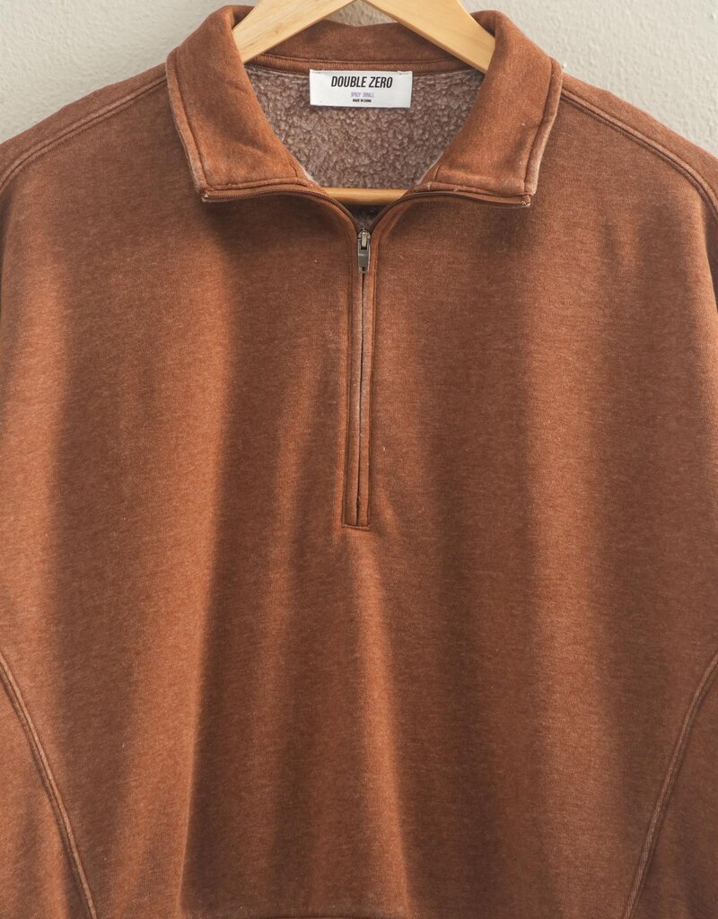 509 Broadway Half-zip Collared Sweatshirt
