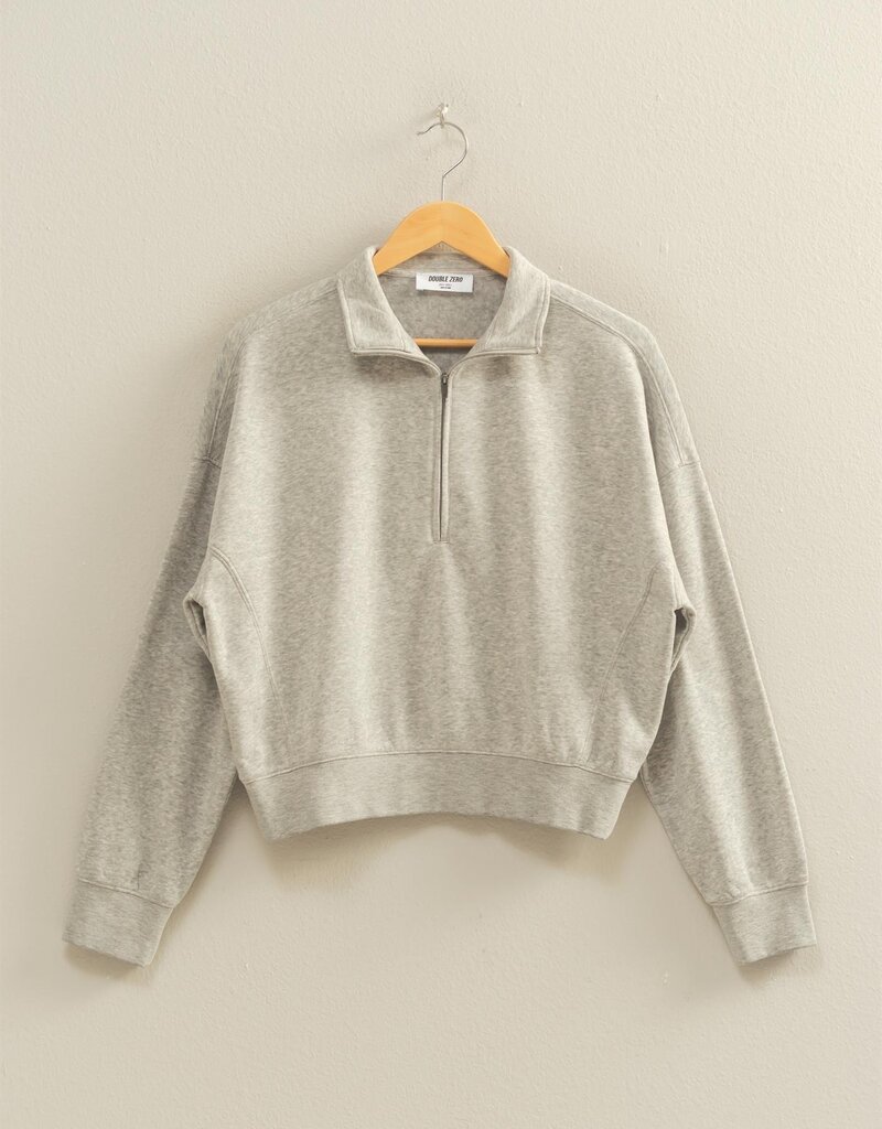 509 Broadway Half-zip Collared Sweatshirt