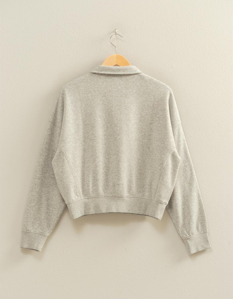 509 Broadway Half-zip Collared Sweatshirt