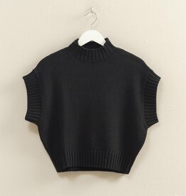 509 Broadway Short Sleeve Mock Neck Sweater