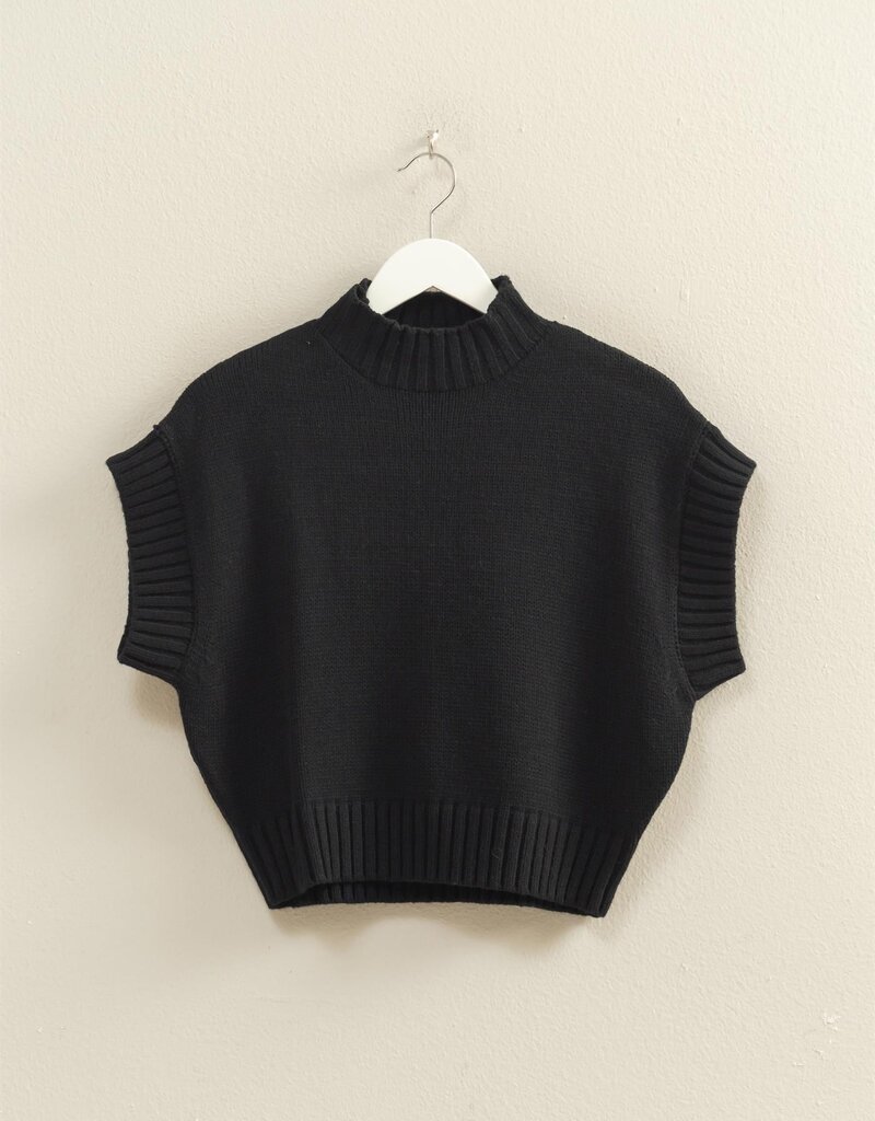 509 Broadway Short Sleeve Mock Neck Sweater
