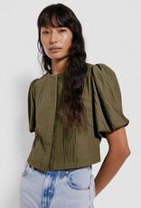 509 Broadway Puff Sleeve Button Up Blouse