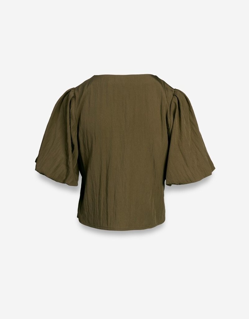 509 Broadway Puff Sleeve Button Up Blouse
