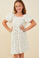 509 Broadway Girls Ditsy Bow Box Pleated Dress
