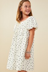 509 Broadway Girls Ditsy Bow Box Pleated Dress