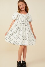 509 Broadway Girls Ditsy Bow Box Pleated Dress