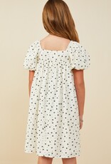 509 Broadway Girls Ditsy Bow Box Pleated Dress