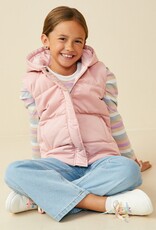 509 Broadway Girls Padded Zip Up Hooded Vest