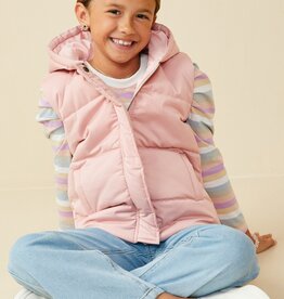 509 Broadway Girls Padded Zip Up Hooded Vest