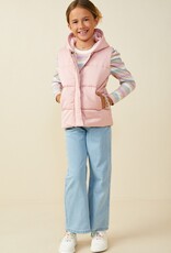 509 Broadway Girls Padded Zip Up Hooded Vest