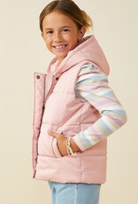 509 Broadway Girls Padded Zip Up Hooded Vest