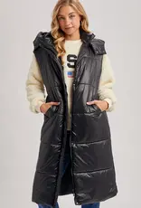 509 Broadway Long Puffer hooded Vest