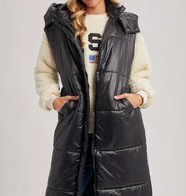 509 Broadway Long Puffer hooded Vest