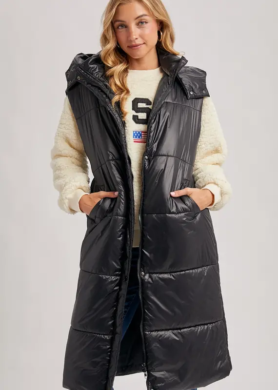 509 Broadway Long Puffer hooded Vest