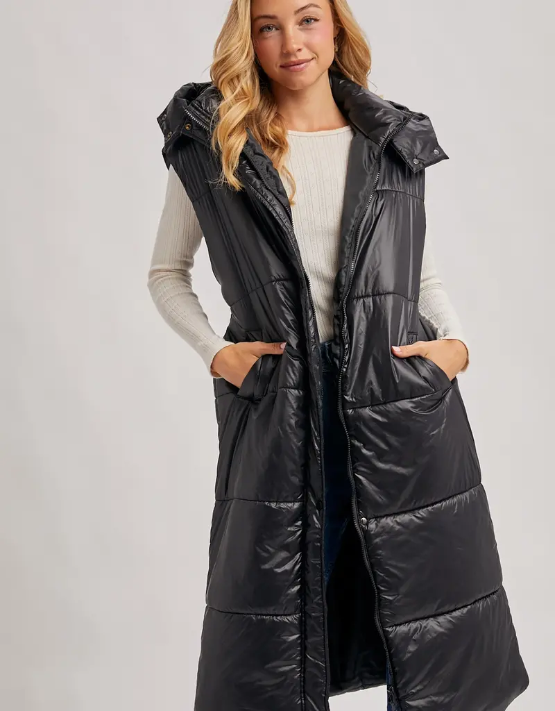 509 Broadway Long Puffer hooded Vest