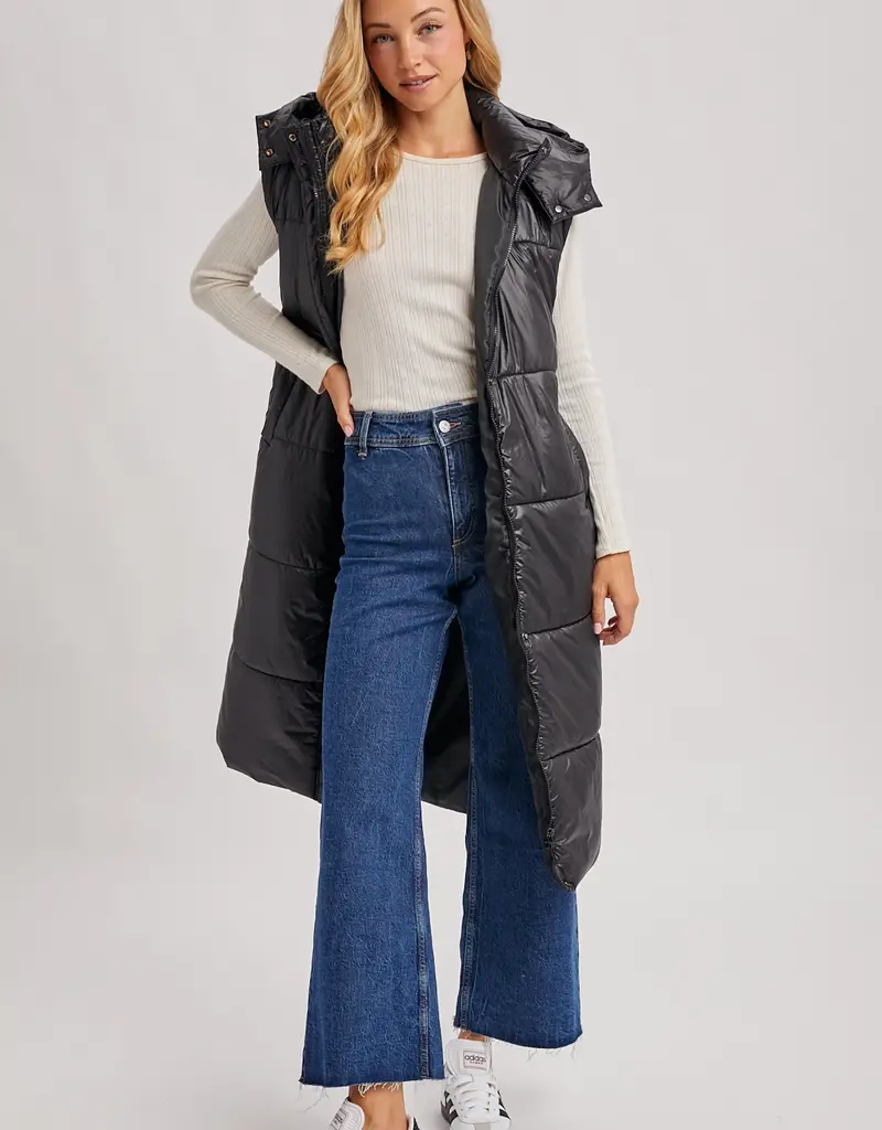 509 Broadway Long Puffer hooded Vest