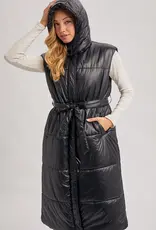 509 Broadway Long Puffer hooded Vest