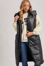 509 Broadway Long Puffer hooded Vest