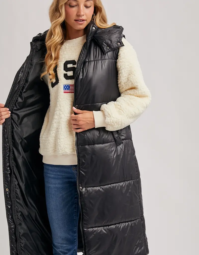 509 Broadway Long Puffer hooded Vest
