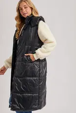 509 Broadway Long Puffer hooded Vest