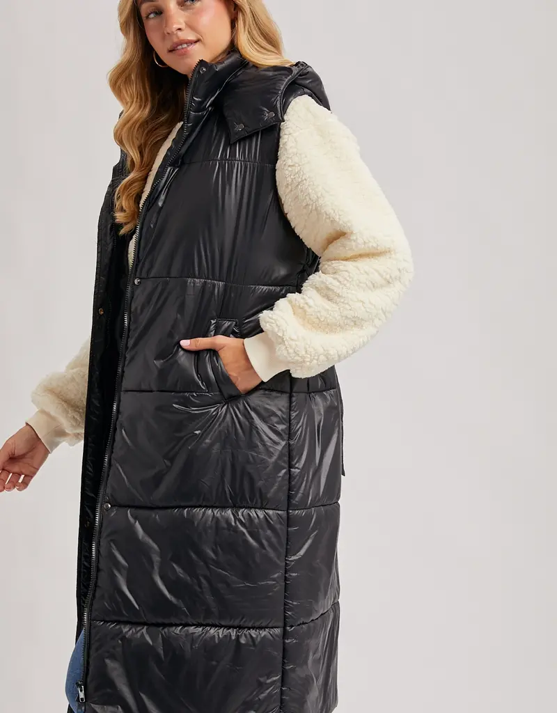 509 Broadway Long Puffer hooded Vest