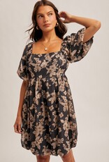 509 Broadway Jacquard Floral Print Bubble Dress