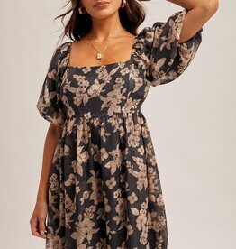 509 Broadway Jacquard Floral Print Bubble Dress