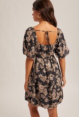 509 Broadway Jacquard Floral Print Bubble Dress